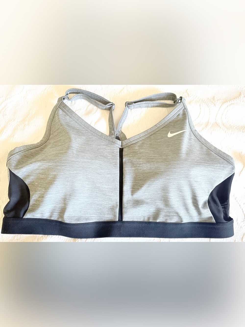 Nike Dri-FIT Plus Size 2X Indy Light Support Sports Bra Grey Black